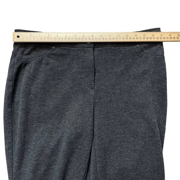 Chicos Size 2 Short (12) Faux Pocket Pants Charcoal Gray Stretch Straight Leg - Picture 8 of 11